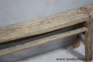 rustiek chinees oud houten bankje oriental landelijk no 939 4