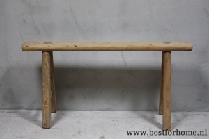 sober stoer chinees smal oud houten bankje no 421 2