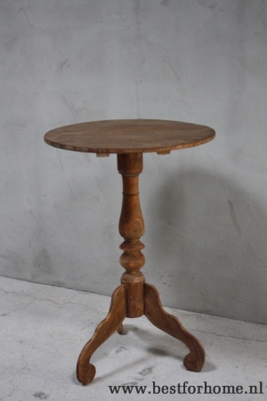 stoer landelijk uniek oud teak houten bijzettafeltje sobere tafel no 225 4