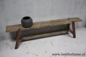 stoere landelijke oude houten eettafelbank unieke bank puur gerecycled oud hout no 830 2