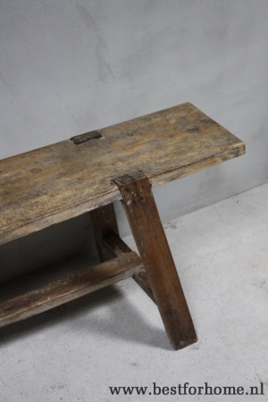 stoere landelijke oude houten eettafelbank unieke bank puur gerecycled oud hout no 830 4
