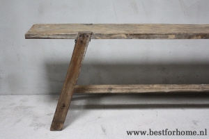stoere landelijke oude houten eettafelbank unieke bank puur gerecycled oud hout no 830 7