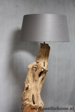 stoere robuuste wortelhouten staande lamp landelijke unieke houten boomstam lamp no 209 2
