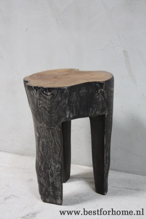 stoere unieke wortelhouten kruk robuust zwaar houten bijzettafeltje no 596 3