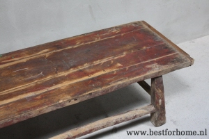 unieke oosterse oud houten salontafel puur sober landelijke tafel no 548 9