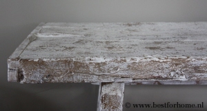 unieke landelijke grote oud houten salontafel doorleefd wit no 861 8