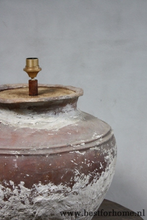 unieke landelijke oude kruiklamp xl robuuste tafellamp no 783 4