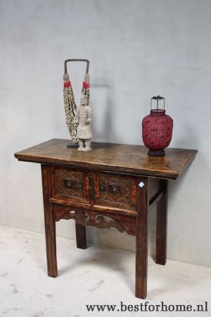 wereldse landelijke oude chinese wandtafel unieke oosterse oud houten sidetable no 505 2