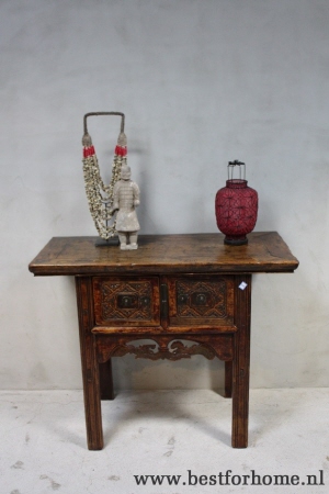 wereldse landelijke oude chinese wandtafel unieke oosterse oud houten sidetable no 505 3